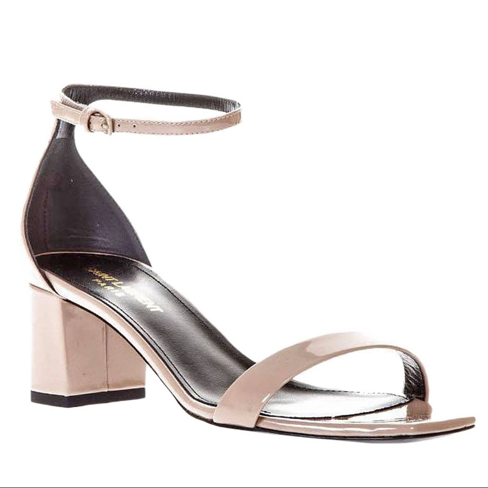 Saint Laurent Loulou Heeled Block Leather Sandals